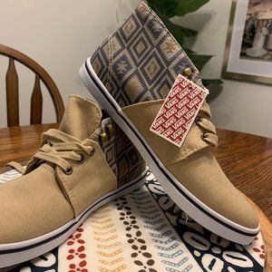 NWT-Vans High Top Tan Sneakers with Accent